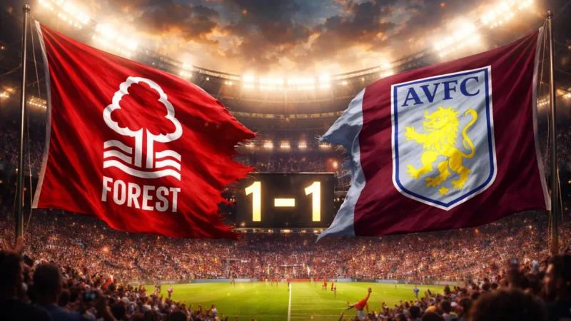 Forest resiste com garra e arranha um empate ante um Villa que desperdiça oportunidades