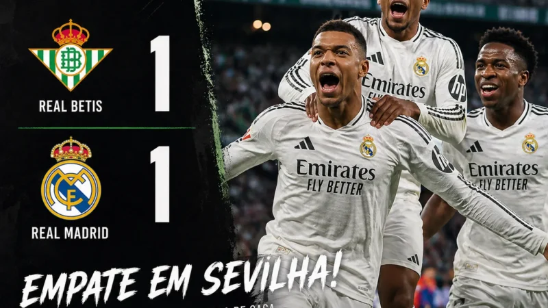 O Benito Villamarín ruge nos descontos: Betis arranca empate heroico ao Real Madrid