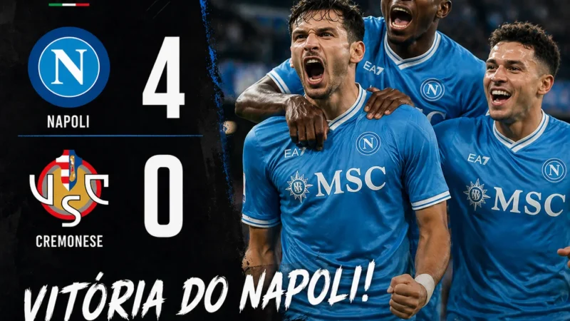 Napoli inflinge goleada histórica ao Cremonese numa noite de festa no Maradona
