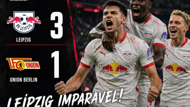 Leipzig domina Union Berlin com autoridade e ressurge na corrida europeia