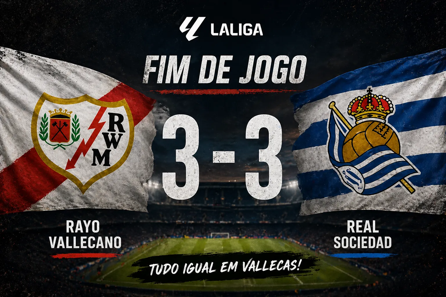 Drama no Vallecas: Rayo arranca empate épico no último minuto