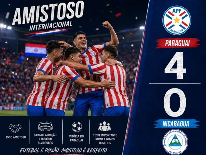 Paraguai goleia Nicarágua por 4–0 e encerra preparação para o Mundial com autoridade