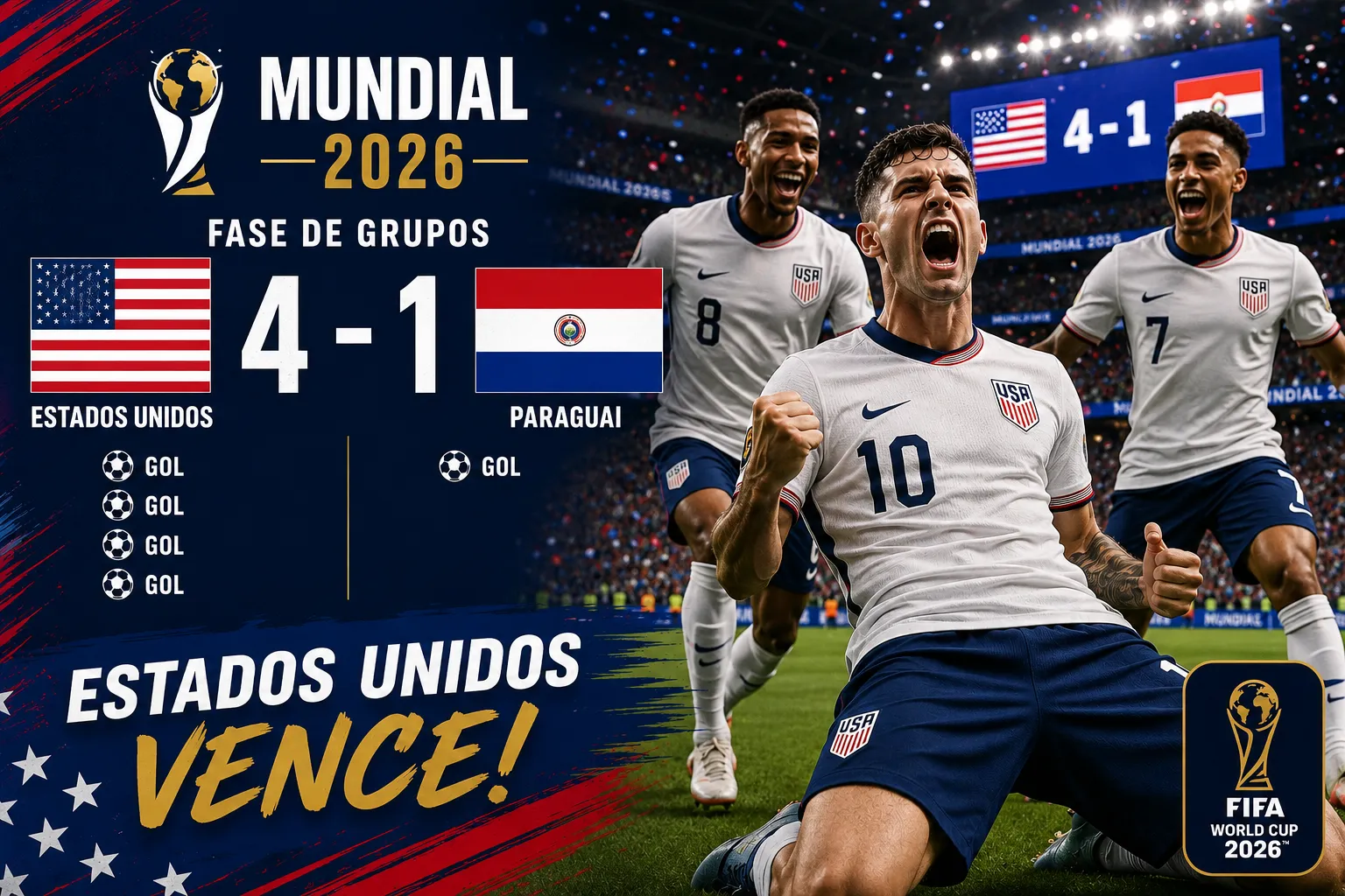 Balogun ilumina Los Angeles e os EUA entram no Mundial em grande