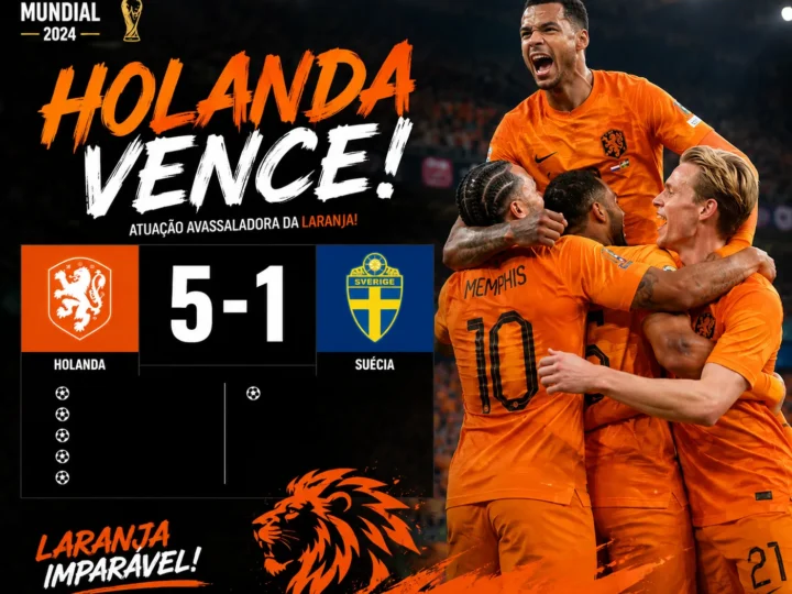 Holanda esmaga a Suécia por 5–1 e assume a liderança do Grupo F