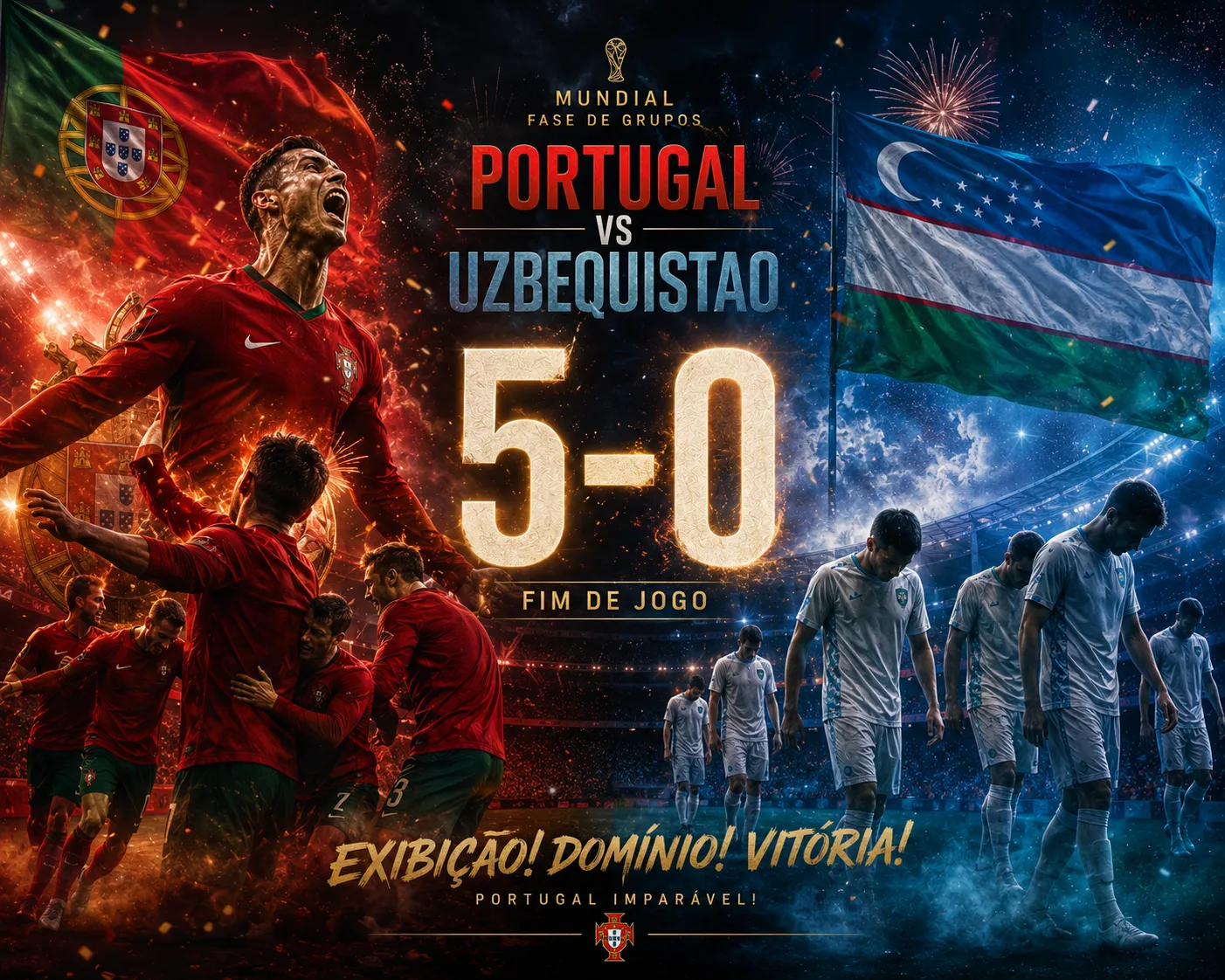 Portugal atropela o Uzbequistão e relança-se no Mundial