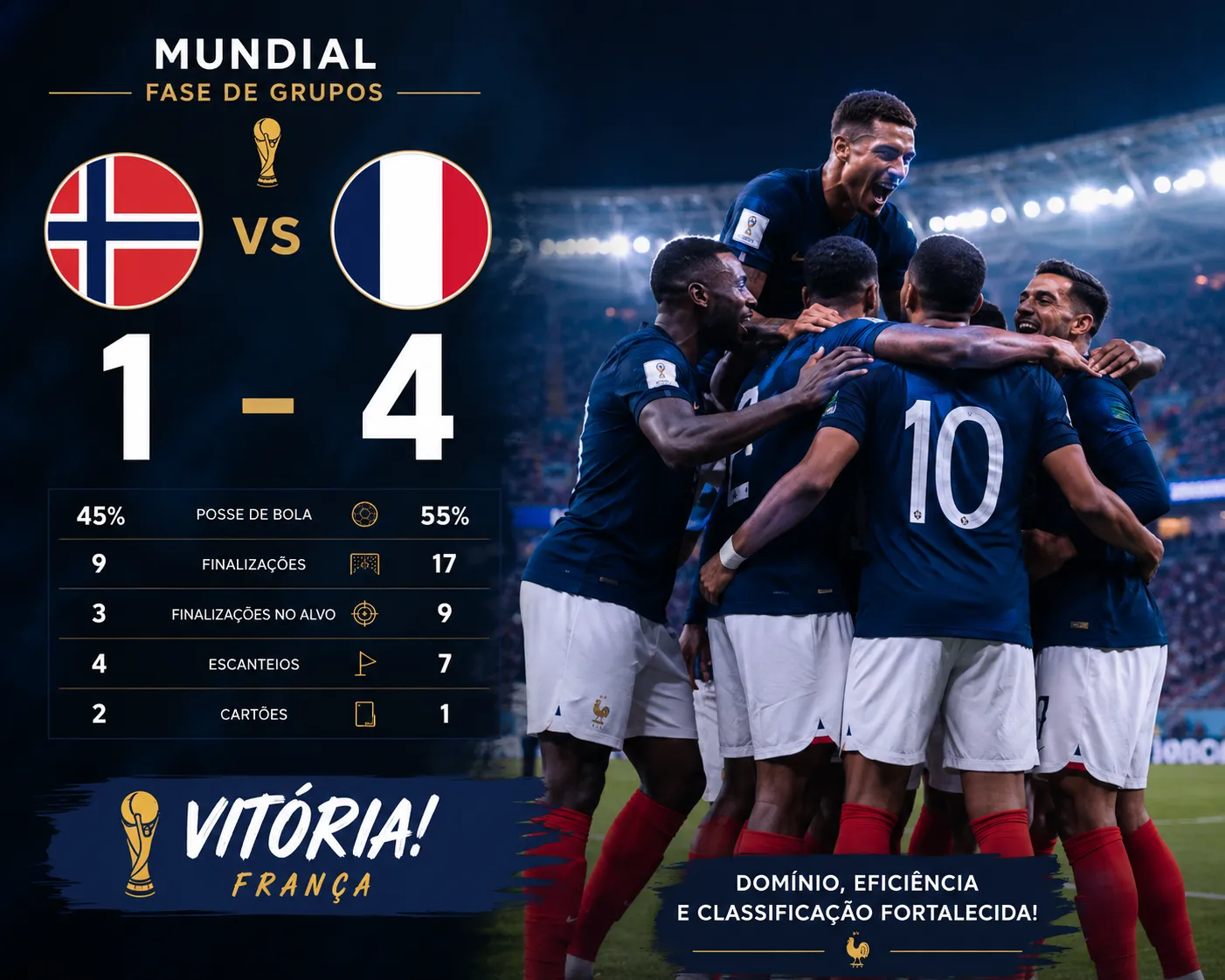 Dembélé inspirado dá à França a liderança do Grupo I