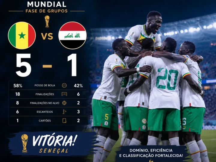 Senegal goleia Iraque e mantém viva a esperança nos terceiros lugares
