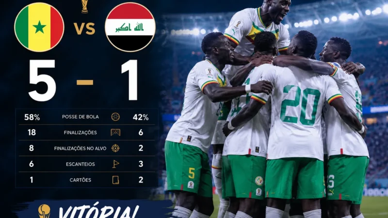 Senegal goleia Iraque e mantém viva a esperança nos terceiros lugares