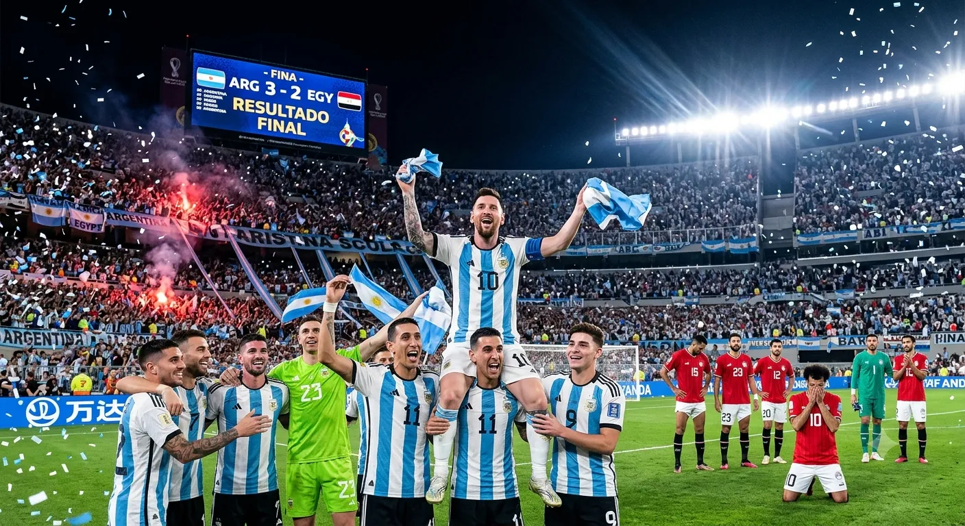 Argentina remonta um 0-2 nos minutos finais e elimina o Egito do Mundial 2026