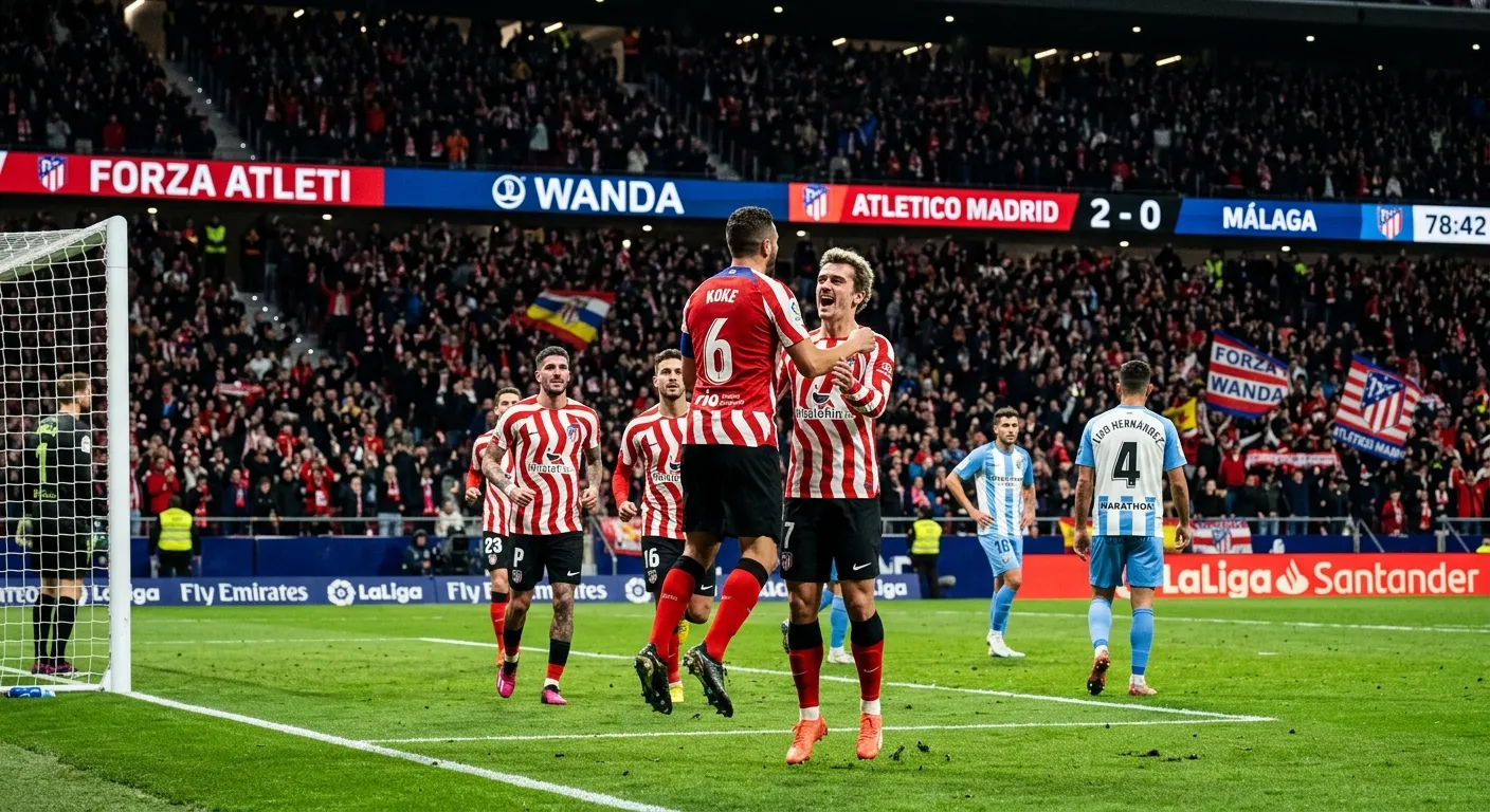 Atlético de Madrid estreia-se com vitória sofrida diante do Málaga