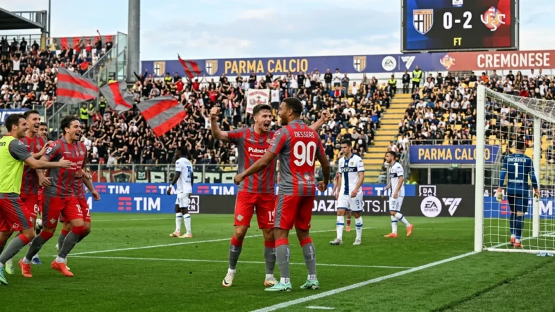 Cremonese elimina o Parma da Coppa Italia com vitória tranquila por 2-0