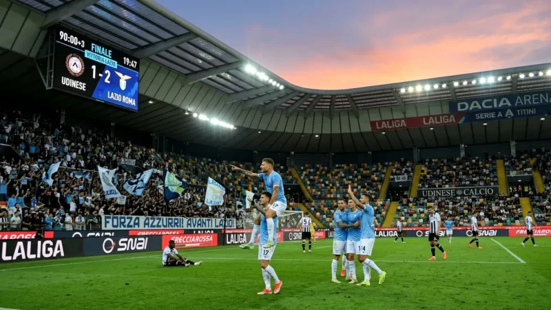 Lazio vira o marcador em Udine e soma a terceira vitória seguida