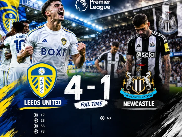 Leeds United atropela o Newcastle em noite de gala em Elland Road