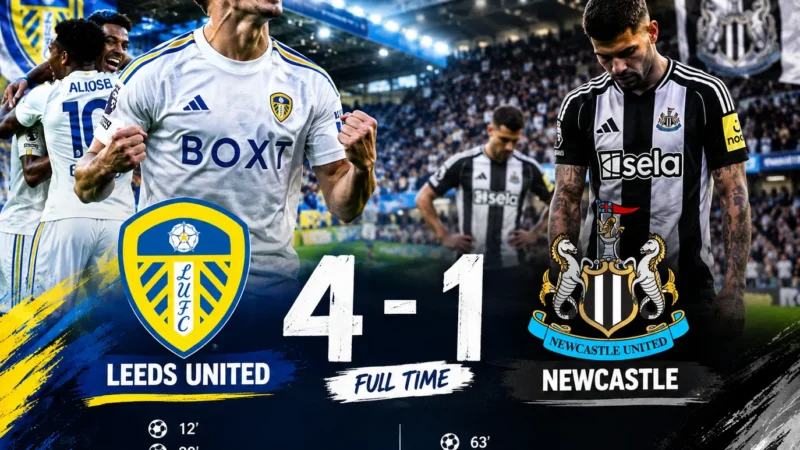 Leeds United atropela o Newcastle em noite de gala em Elland Road